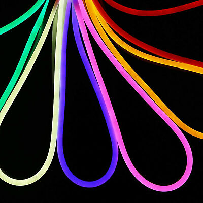 #ad 12V Flexible LED Strip Waterproof Sign Neon Lights Silicone Tube 1M 2M 3M 5M