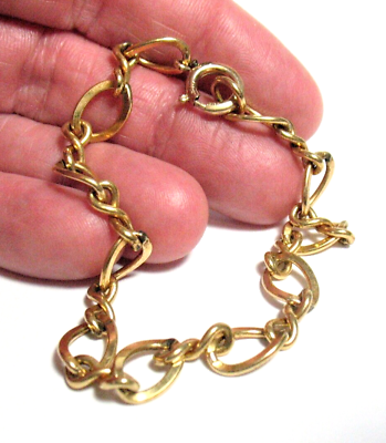 #ad OLD GOLD FILLED CHAIN BRACELET 7 1 8 INCHES 6.7 GRAMS #2 3 27