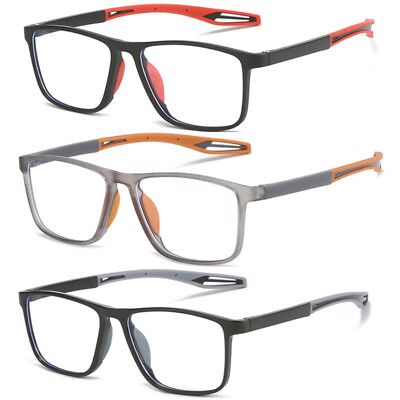 #ad 3PK Men Myopia Glasses Nearsighted TR Frame Outdoor Sport Eyeglass Frames New