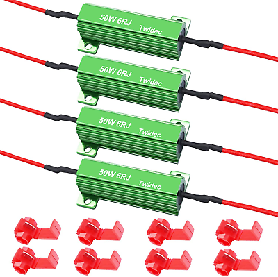 #ad 4Pcs 50W 6Ohm LED Load Resistors for Fix LED Hyper Flash Turn Signal Light Bulb