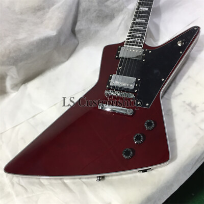 #ad Custom Wine Red Explorer Electric Guitar Mahogany Body HH Pickup Chrome Part