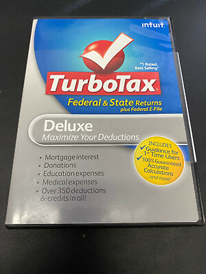 TurboTax Deluxe For Tax Year 2010 Federal and State Includes Federal E File