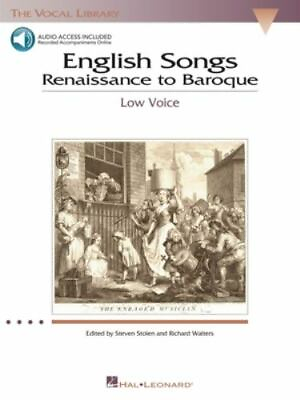 #ad English Songs: Renaissance to Baroque: The Vocal Library Low Voice