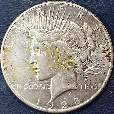#ad 1928 S PEACE DOLLAR WELL CIRCULATED 0426 11