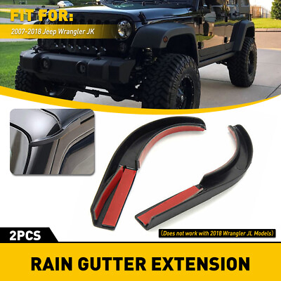 Water Rain Diverters Gutter Extension For Jeep Wrangler JK 2007 2017 Accessories