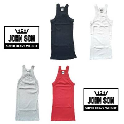 #ad Men#x27;s G unit Ribbed Tank Top JOHN SON Wife Beater 100% Cotton Heavy Weight