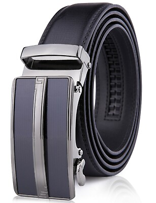 #ad Microfiber Leather Mens Ratchet Belt Belts For Men Adjustable Automatic Buckle