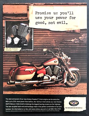 #ad 2002 Victory Freedom Motorcycle photo quot;Style amp; Powerquot; vintage print ad