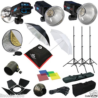 #ad 1050W Strobe Studio Flash Light Kit Lighting Set Photography CK106