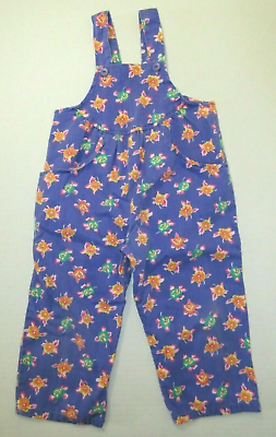 #ad Vintage Liberty USA Overalls Purple Floral Baby Toddler Girl Size 3T