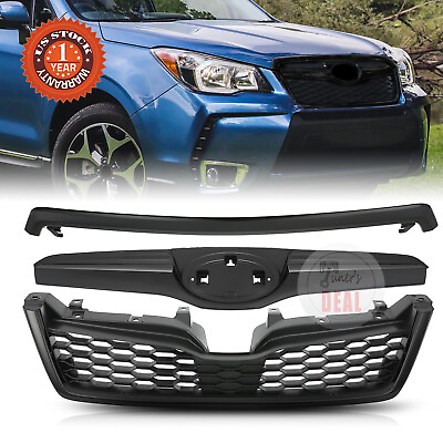 #ad Front Bumper Upper Grille Black For 2014 2018 Subaru Forester Honeycomb Grill