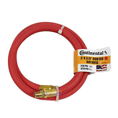 #ad Continental Rubber Air Hose 3 Feet x 3 8 Inch 250 PSI Oil Resistant Red 10368