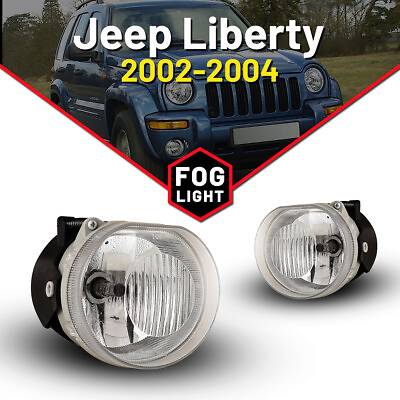 #ad Fog Lights for 02 04 Jeep Liberty Clear Driving Bumper Front Lamp Bulbs Set