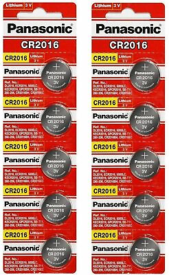 #ad 10 x PANASONIC CR 2016 CR2016 CR 2016 LITHIUM COIN CELL Button Battery Exp 2030