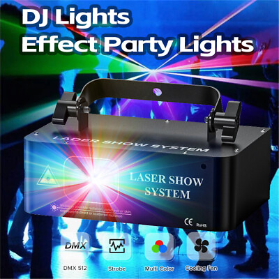 500mW Laser Projector Stage Light LED RGB DMX Strobe Bar KTV Party Lighting Xmas