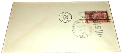 #ad APRIL 1948 MISSOURI PACIFIC MOPAC GURDON amp; NATCHEZ TRAIN #842 RPO ENVELOPE B