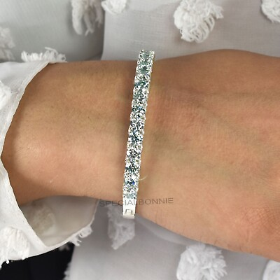 #ad #ad Diamonds Bangle Bracelet 925 Silver VIDEO.Great luster amp; Sparkle.