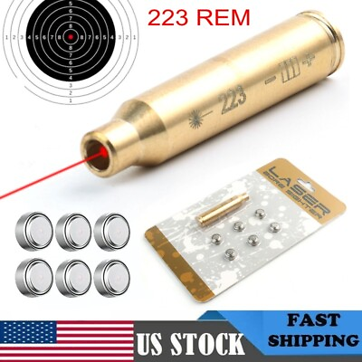 #ad Hunting Bore Sighter Sight 223 rem 5.56 Cartridge Red Laser Boresighter US STOCK