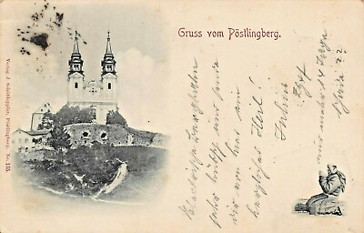#ad POSTLINGBERG LINZ AUSTRIA PILGRIMAGE CHURCH MONK 1898 MULTI IMAGE POSTCARD