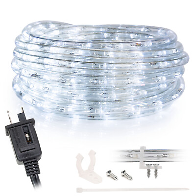 10#x27; 20#x27; 25#x27; 50#x27; 100#x27; 150ft Outdoor LED Rope Light Water Resistant Extend to 300#x27;