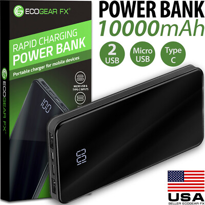 #ad 10000mAh Fast External Portable Power Bank Backup Battery Charger for Cell Phone