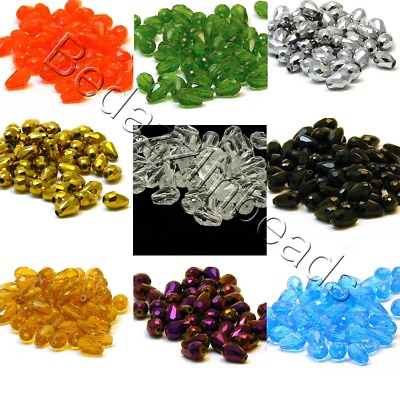 #ad 20 Faceted Glass 12mm Teardrop Shape Beads 1 2 inch Long Tear Drops for Jewelry