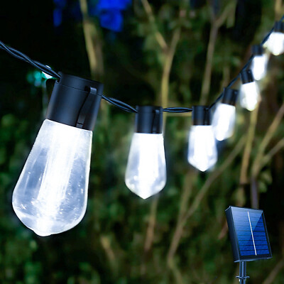 #ad Solar 30 60 100 LEDs String Light Outdoor Waterproof Bulb Garden Xmas White Lamp