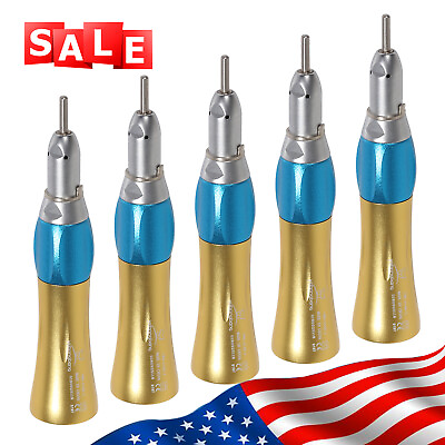 #ad 1 5 NSK Style Dental Straight Nose cone Handpiece E type Slow Speed 1:1 Gold