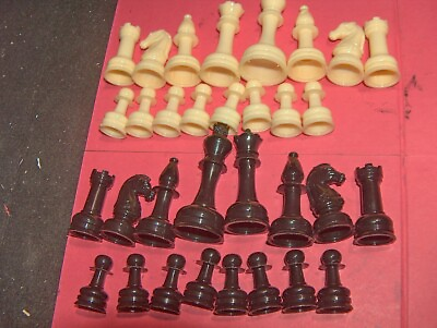 #ad Chess 32 Pieces Plastic Chessman Set Hollow Plastic 3quot; king cz