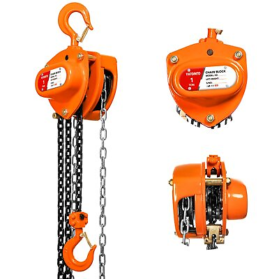 #ad Chain Hoist Manual Hand Lift Chain Block Hoist with 2 Heavy Duty Hooks 10FT 3M