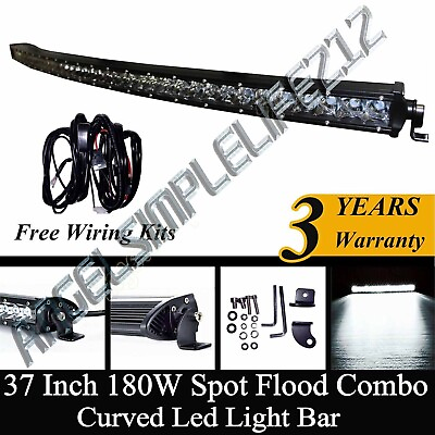 #ad Slim 37#x27;#x27; inch 180W Curved Led Work Light Bar Offroad 4X4 SUV ATV Truck Boat 39quot;