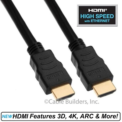 #ad HIGH SPEED HDMI CABLE with ETHERNET 2.0 4K for HDTV BluRay GAME CONSOLE and MORE