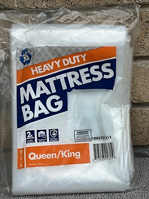 #ad New Heavy Dury Mattress Bag Clear Queen King 2X Double Thickness F48