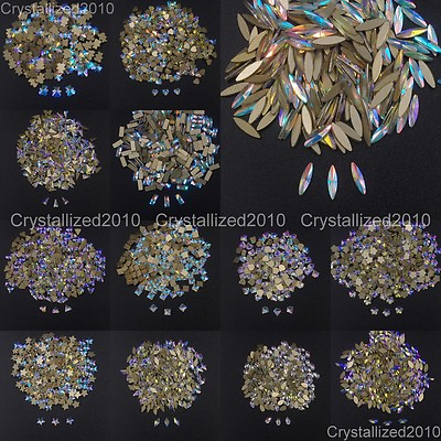 #ad Top Crystal AB Czech Crystal Rhinestone Flatback Nail Art Decoration Small Shape