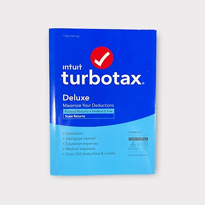 #ad Turbotax Deluxe Tax Year 2022 Federal Returns E File State Medical Donations