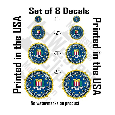 #ad 8 US Federal Bureau of Investigation seal decals stickers. 4quot; FBI