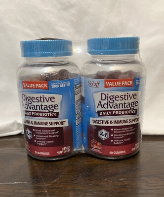 #ad TWO 90ct Digestive Advantage Daily Probiotic Gummies Superfruit Blend Exp 11 24
