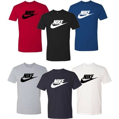 #ad Nike Men#x27;s T Shirt Athletic Logo Swoosh Printed Active Short Sleeve Tee