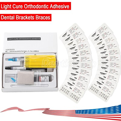 #ad 10XDental Orthodontic Brace Mini Roth.022 Hooks 345 Light Cure Brackets Adhesive