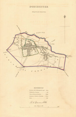 #ad DORCHESTER borough town plan. BOUNDARY REVIEW. Dorset. DAWSON 1837 old map