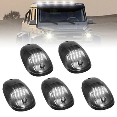 5x Smoked Lens Roof Top Cab White Running Lights DRL LED for Dodge RAM 1500 3500