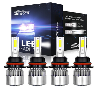 #ad For 2002 2015 Nissan Xterra Pathfinder 4pcs 9007 White LED Headlights Bulbs Kits