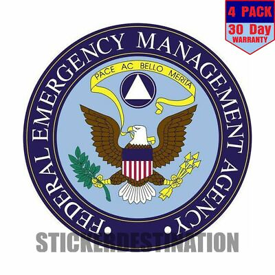 #ad Fema Federal Emergency Management Agency 4 pack 4x4 Inch Sticker Decal