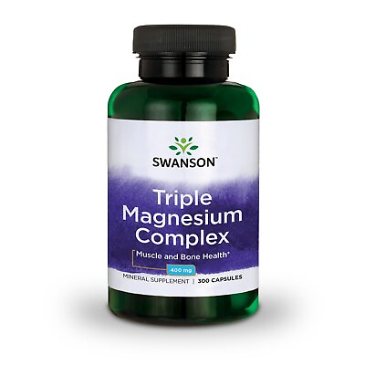 #ad Swanson Triple Magnesium Complex Capsules 400 mg 300 Count