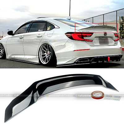 #ad For 18 22 Honda Accord 10th Gen R Style Glossy Black Trunks Lid Wing Spoiler