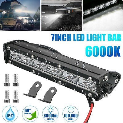 7#x27;#x27; 18W Spot Flood LED Work Light Bar Lamp Driving Fog Offroad SUV 4WD Car Truck
