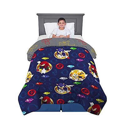 #ad Franco Kids Bedding Soft Microfiber Comforter Twin Sonic The Hedgehog