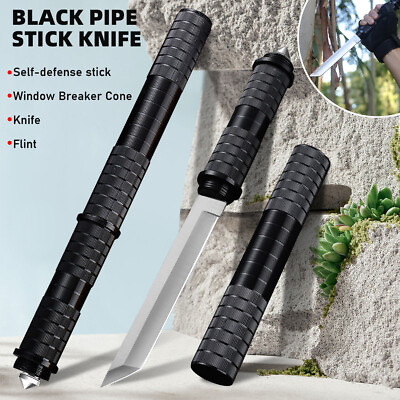 #ad 11.4quot; Fixed Blade Outdoor Tactical Survival Hunting Pipe Knife Military Tool