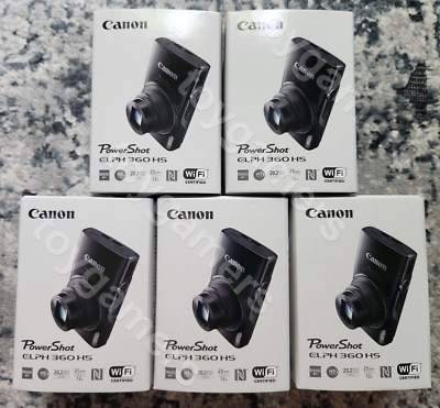 #ad Canon PowerShot ELPH 360 HS WiFi 12x Optical Zoom Digital Camera Black New