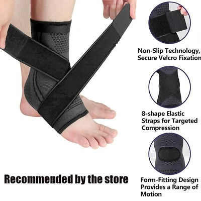 #ad Adjustable 3D Compression Sleeve Straps Ankle Protector Support Brace Protective